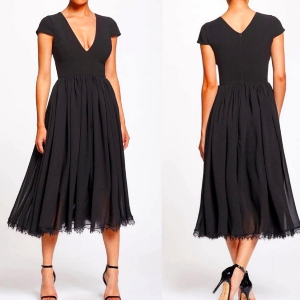 DRESS THE POPULATION Corey Black Fit & Flare Dress
